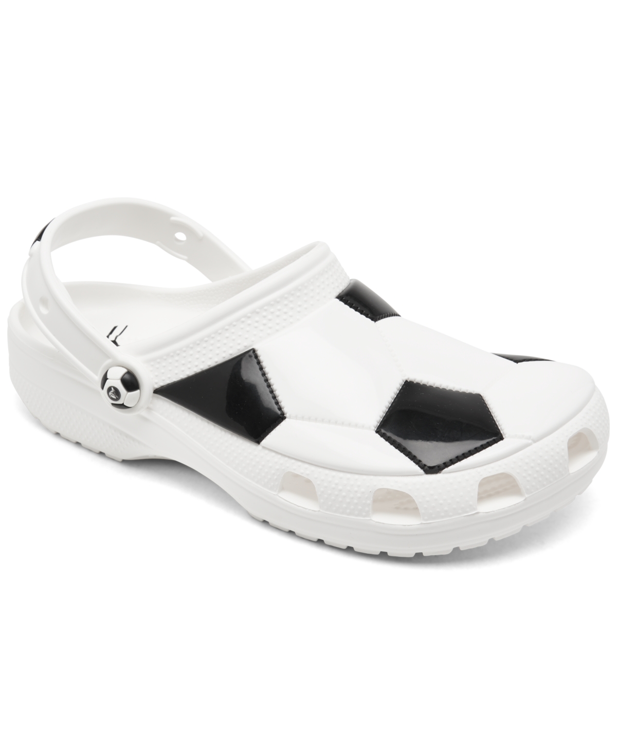 Crocs Big Kids Soccer Classic Clog Sandals From Finish Line In White,black