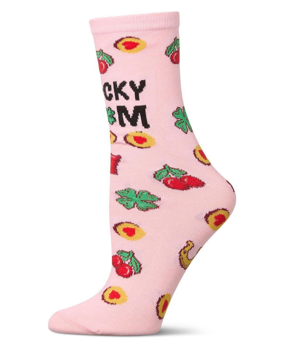 Lucky Mom Greeting Card Crew Socks - Confetti pink