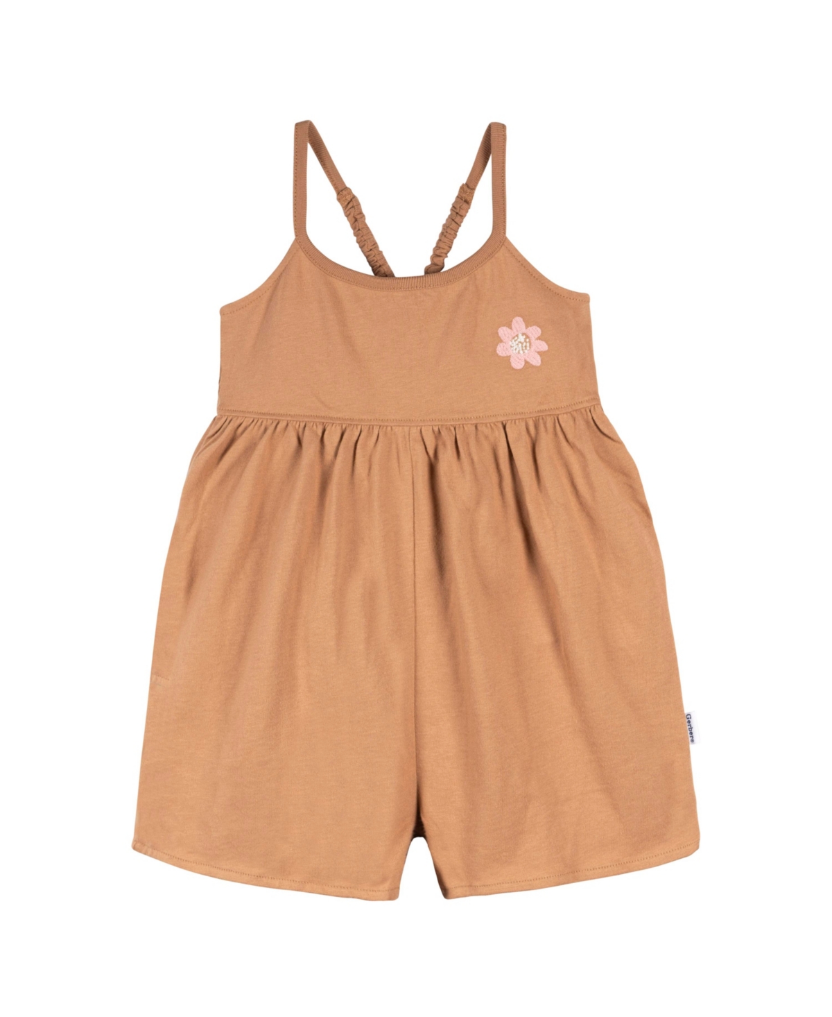 Gerber Baby Girls Baby Baby Sleeveless Romper Jumpsuit, 2 Pack - Rust  floral