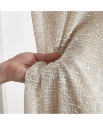 Emily Faux Linen Semi Sheer Light Filtering Transparent Grommet Lightweight Window Curtains Drapery Panels, 2 Panels