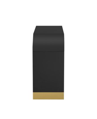 4-Door Wavy Cabinet with Adjustable Shelves and Curved Corners for Living Room or Entryway