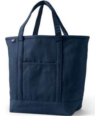 Large Solid Color 5 Pocket Open Top Canvas Tote Bag