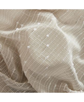 Emily Faux Linen Semi Sheer Light Filtering Transparent Grommet Lightweight Window Curtains Drapery Panels, 2 Panels