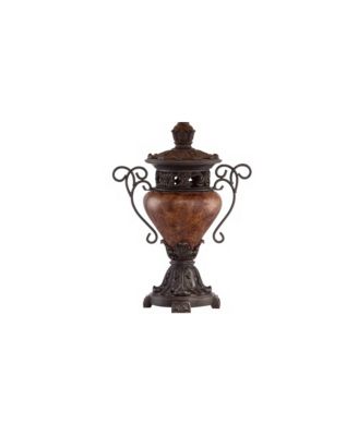Traditional Rustic Urn Table Lamp with Table Top Dimmer 31.5" Tall Bronze Finish Bell Shade for Living Room Bedroom House Home