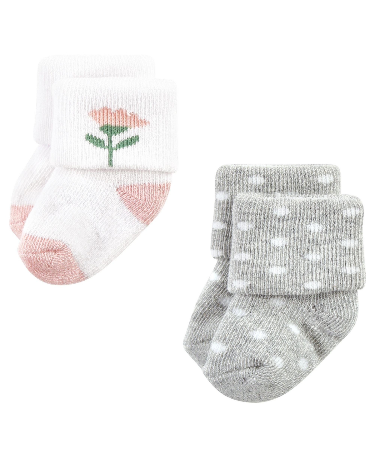 Hudson Baby Baby Girls Cotton Rich Newborn and Terry Socks,- Wildflower