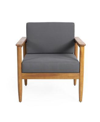 Acacia Wood Club Chair With Water-Resistant Cushions