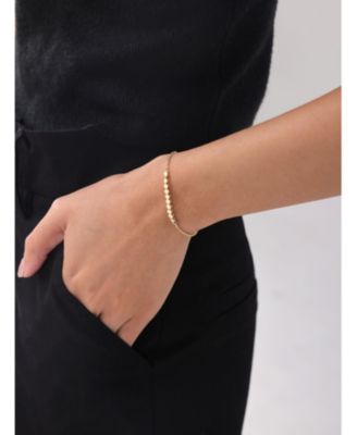 Round Link Chain Bracelet in 14K Gold, 6.5 in adj to 7.5 in, approx. 2.8 grams