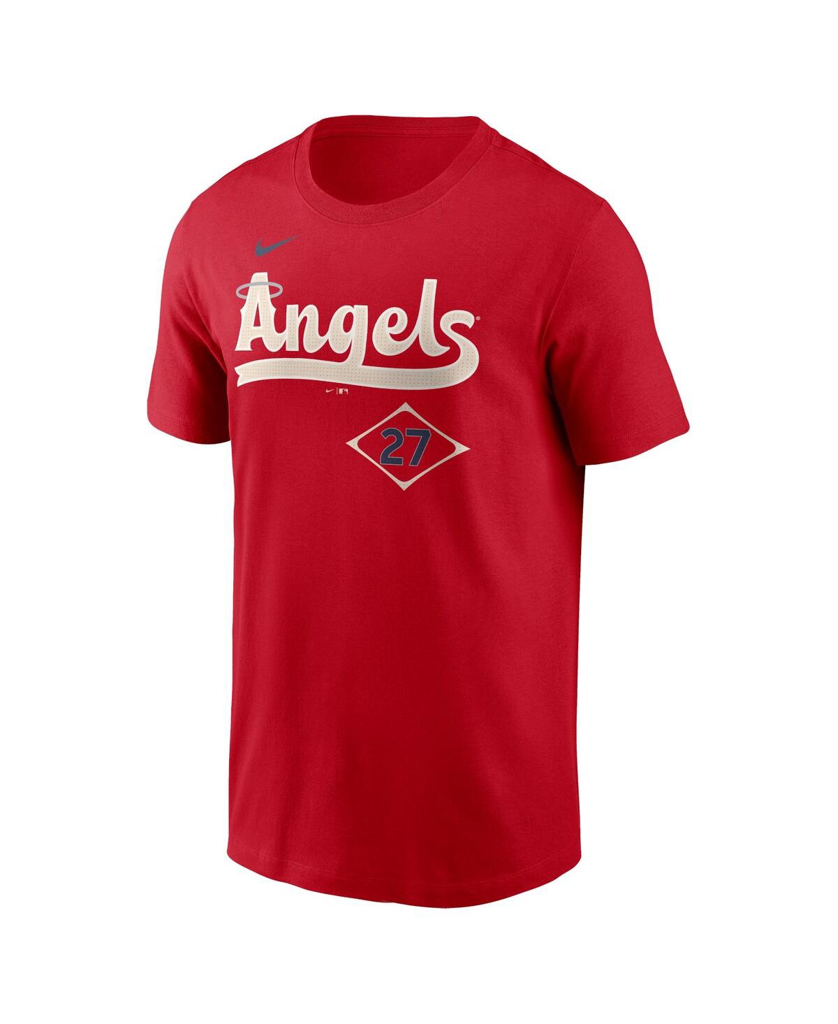 Nike Men's Mike Trout Red Los Angeles Angels City Connect Fuse Name Number T-shirt In Red