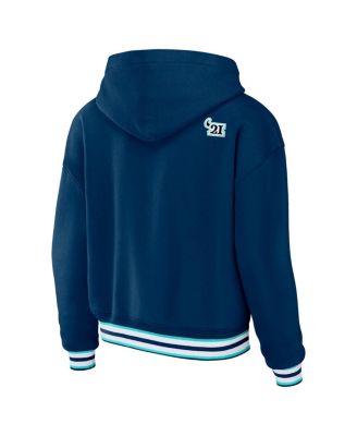 Women's Blue Seattle Kraken Lace-Up Pullover Hoodie