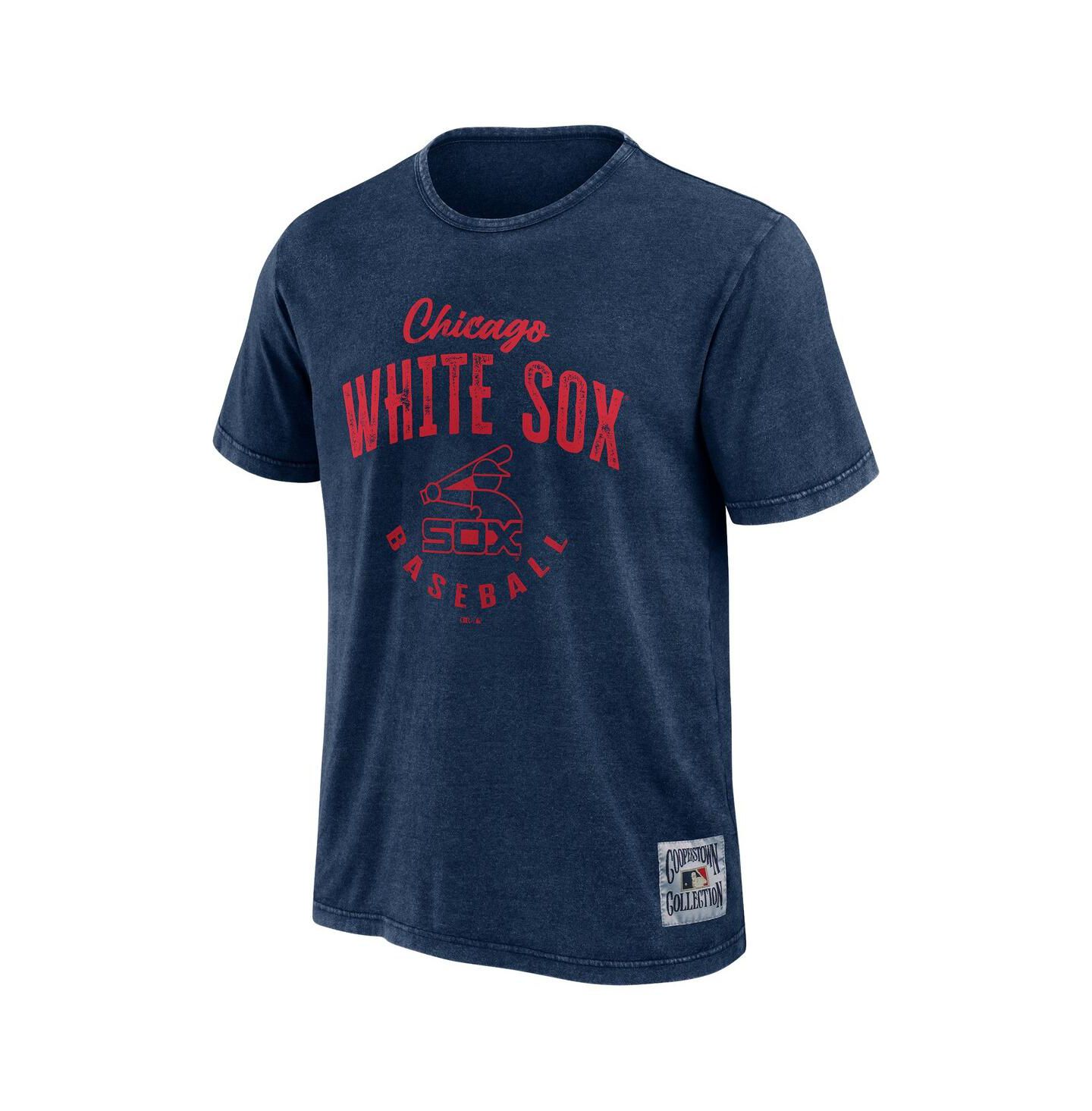 Мужская футболка Fanatics Heather Navy Chicago White Sox Cooperstown Collection Washed — фото 2