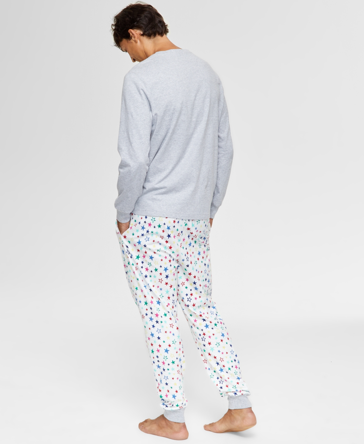 Holiday Lane Men's Star Mix It Cotton Matching Family Pajamas Set, Created for Macy's