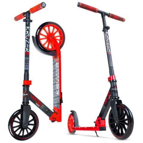 Детская игрушка Madd Gear Scoot 200 Folding 200mm Wheels Kick Scooter, 220 lbs Capacity, от 8 лет, цвет: Чёрный красный