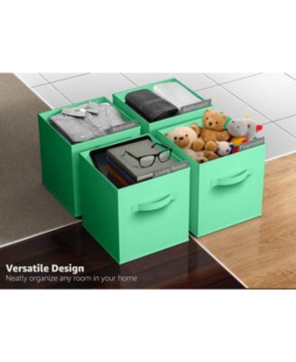 6 Pack 13 Inch Foldable Storage Cubes with Handles- for Organizing Home, Shelves, Nursery, Playroom, Closet and More
