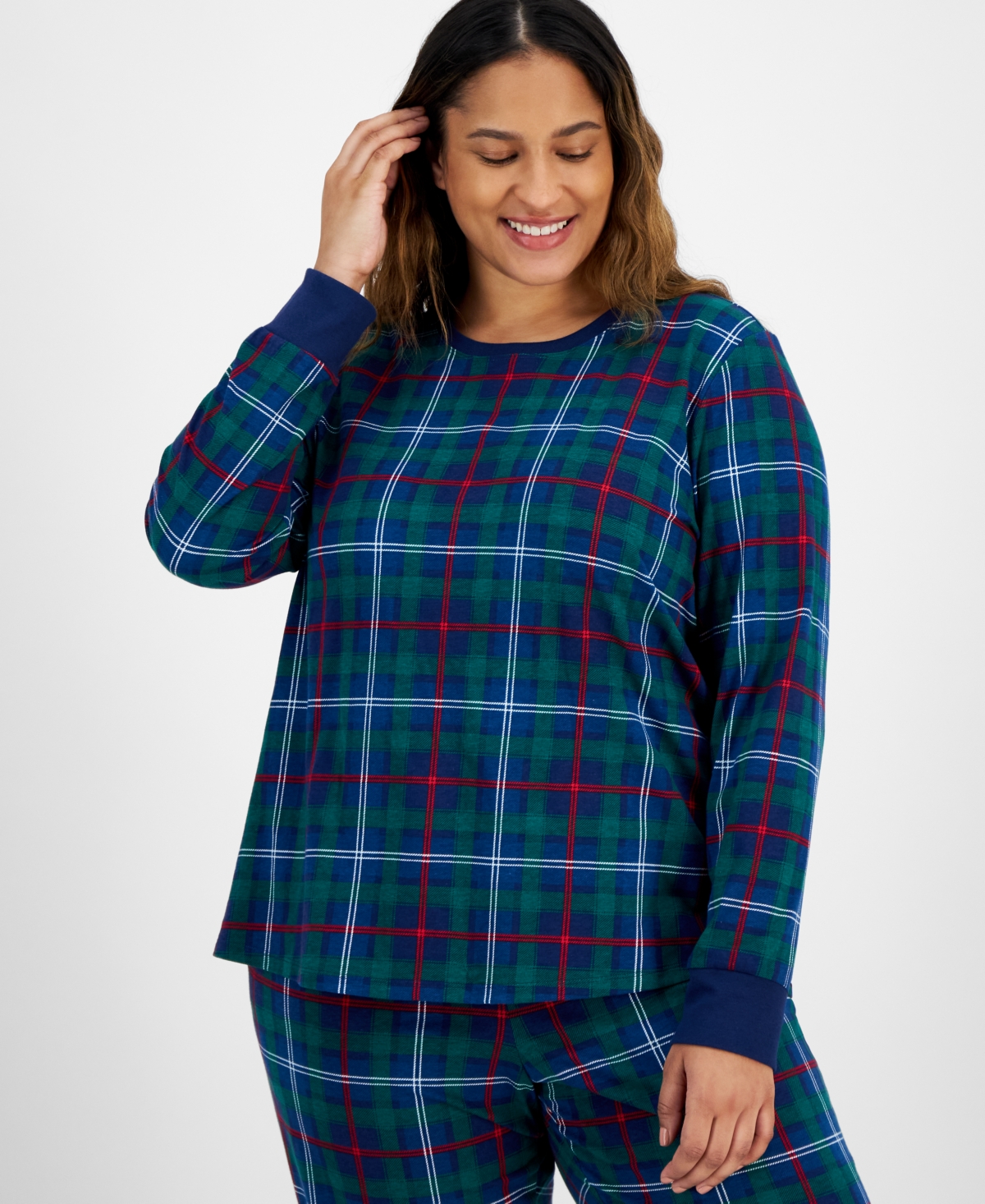 Holiday Lane Plus SizeCotton Matching Family Pajamas Set, Created for Macy's - Family Plaid