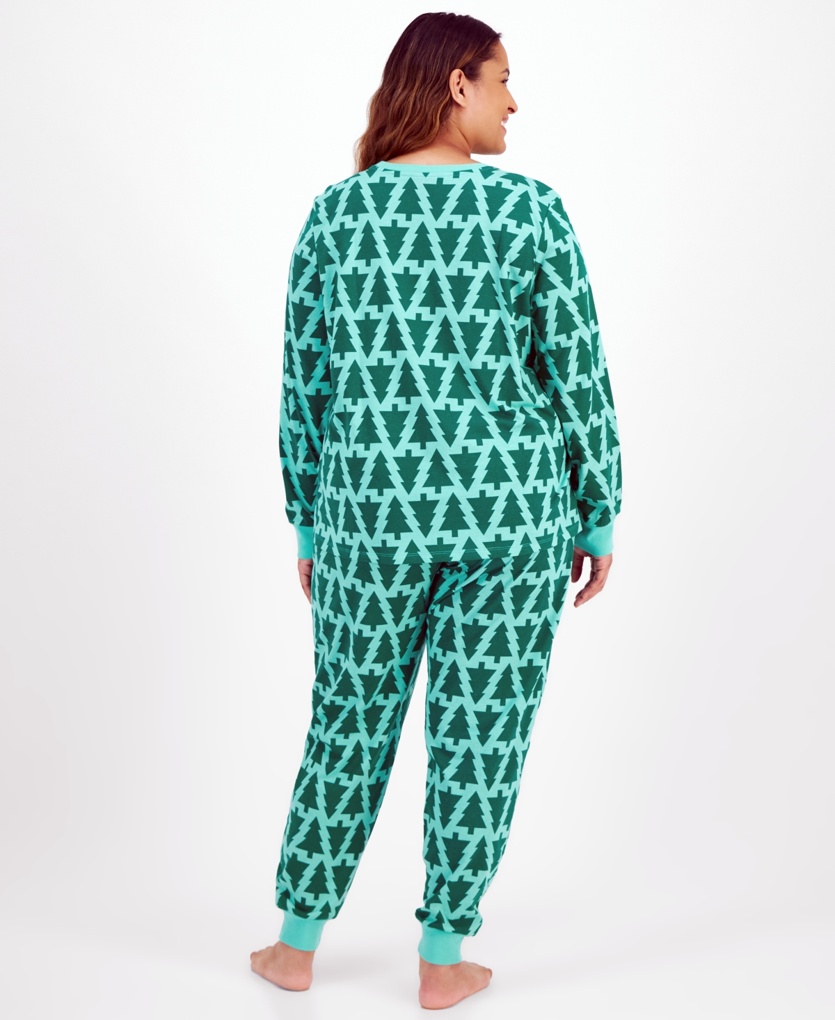 Holiday Lane Plus Size Trees Cotton Matching Family Pajamas Set, Created for Macy's