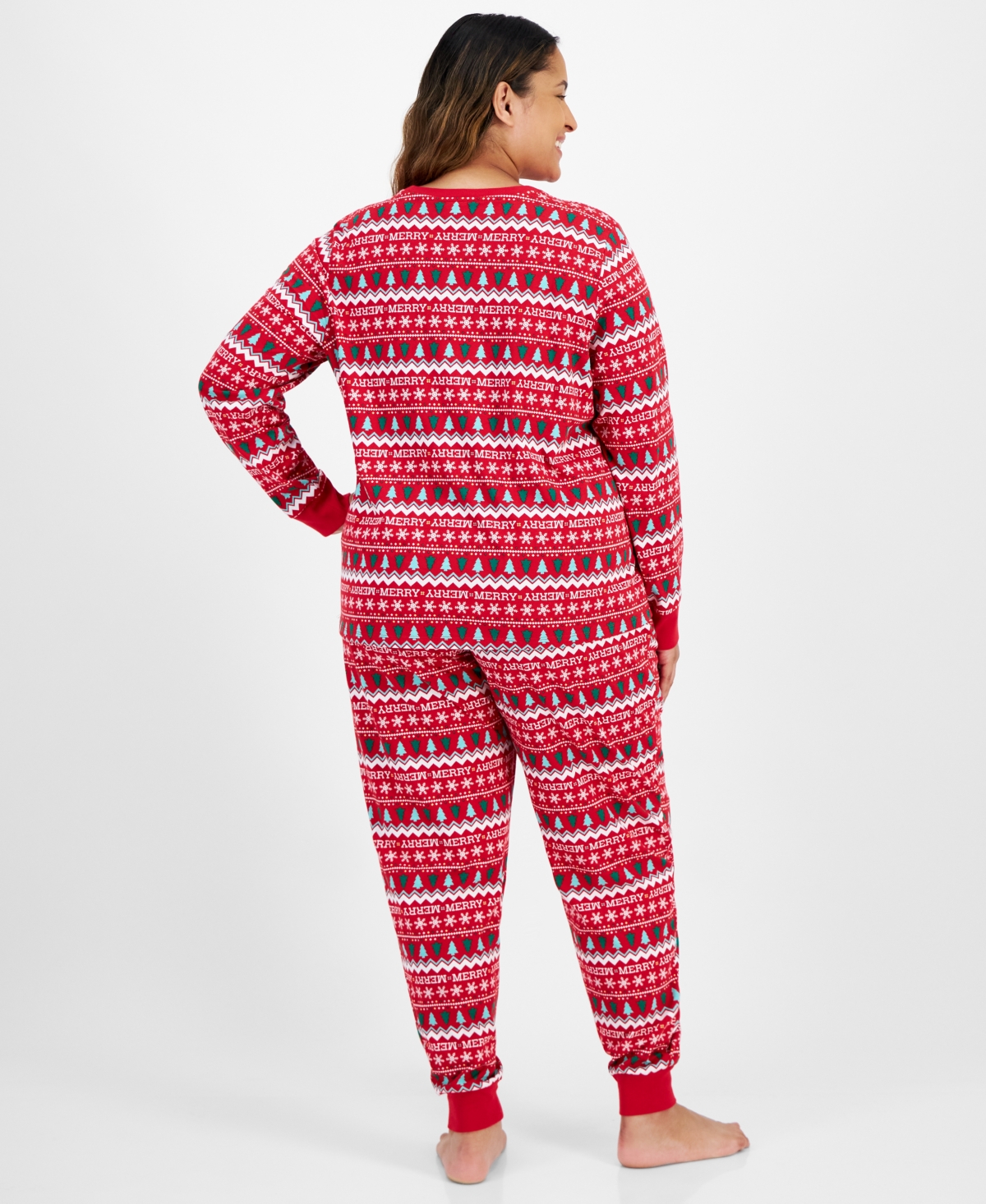 Holiday Lane Plus Size Merry Mix It Cotton Matching Family Pajamas Set, Created for Macy's