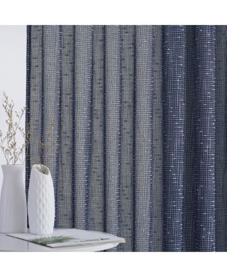 Emily Faux Linen Semi Sheer Transparent Rod Pocket Back Tab Lightweight Window Curtains Wide Panels, Pair