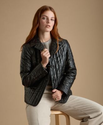 Women's Quilted Leather Blazer
