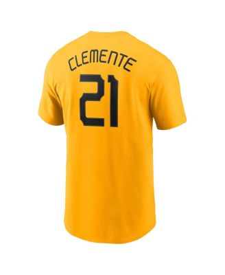 Men's Roberto Clemente&nbsp;Gold Pittsburgh Pirates City Connect Fuse Name Number T-Shirt