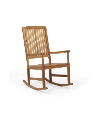 Streamdale Rustic Acacia Wood Rocking Chair With Traditional Slats