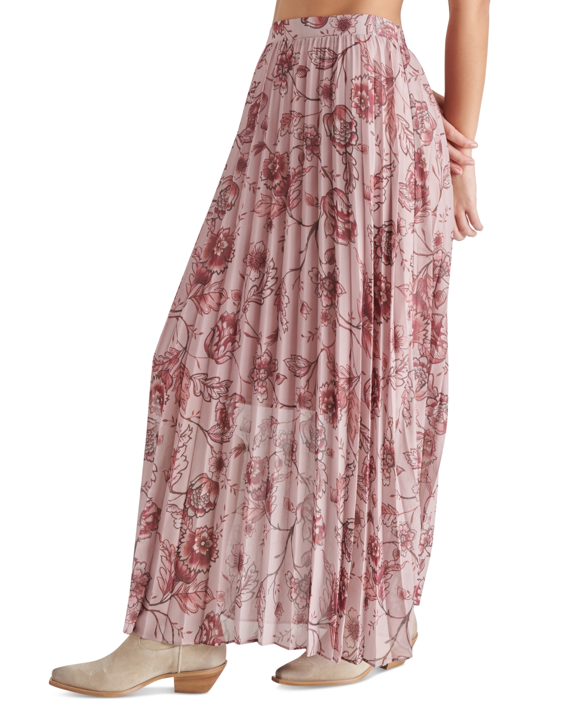 Steve Madden Women's Coppola Floral Pleated Maxi Skirt