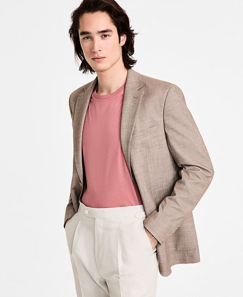 alfani Calvin Klein Mens Slim Fit Tan Sport Coat Men's Fashion & Accessories