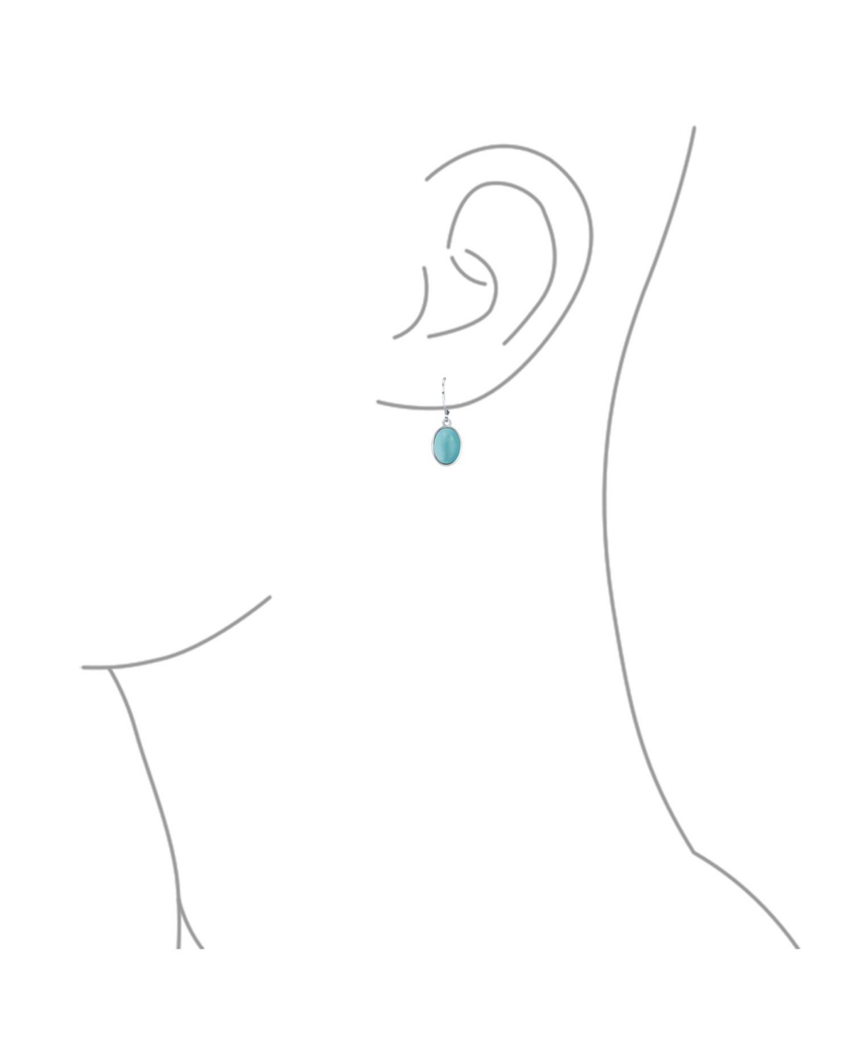 Bling Jewelry Western Style 3.2CT Light Blue Natural Larimer Dome Oval Bezel Set Lever Back Dangle Earrings For Women Sterling Silver