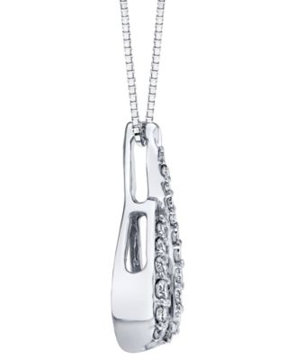 Diamond Swirl Frame 18" Pendant Necklace (3/8 ct. t.w.) in 14k White Gold