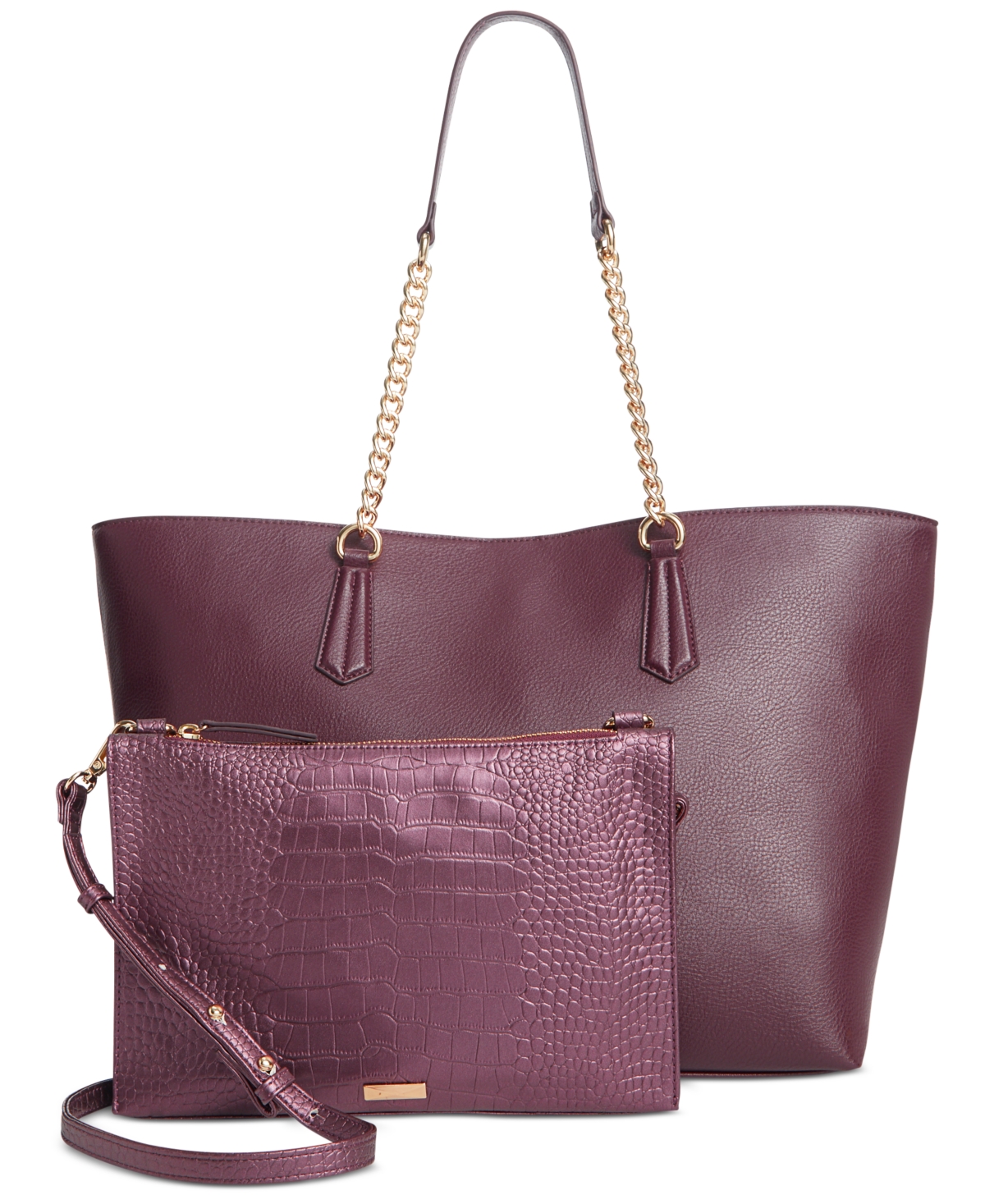 Inc International Concepts Zoiey 2-in-1 Extra-large Tote, Created For Macy's In Magenta,mg Croc