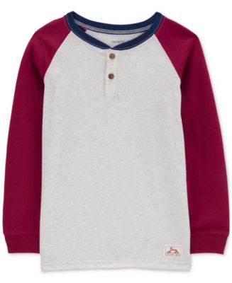 Carter's Little & Big Boys Colorblocked Raglan-Sleeve Henley - Macy's