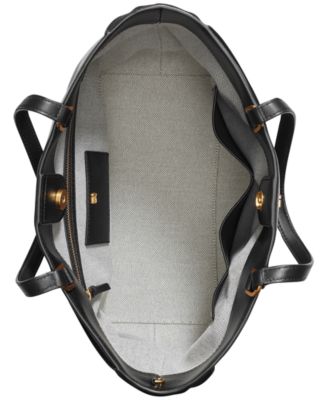 Setauket Leather & Suede Tote with Chain Strap