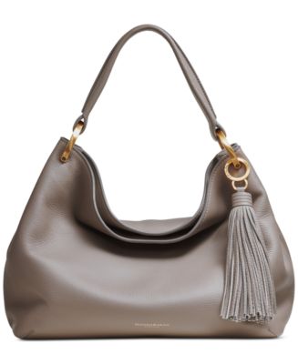 MICHAEL Michael Kors high quality Large Hobo Shoulder Tote Bag Tassel Detail in Wine Color