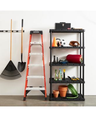 5 Shelf Knect-A-Shelf Ventilated Heavy Duty Storage Unit, Black