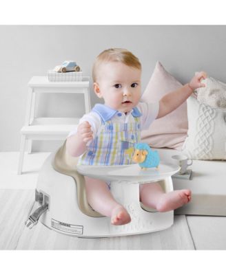 Baby Toddler Adjustable 3-in-1 Booster Seat/High Chair and Tray, Taupe