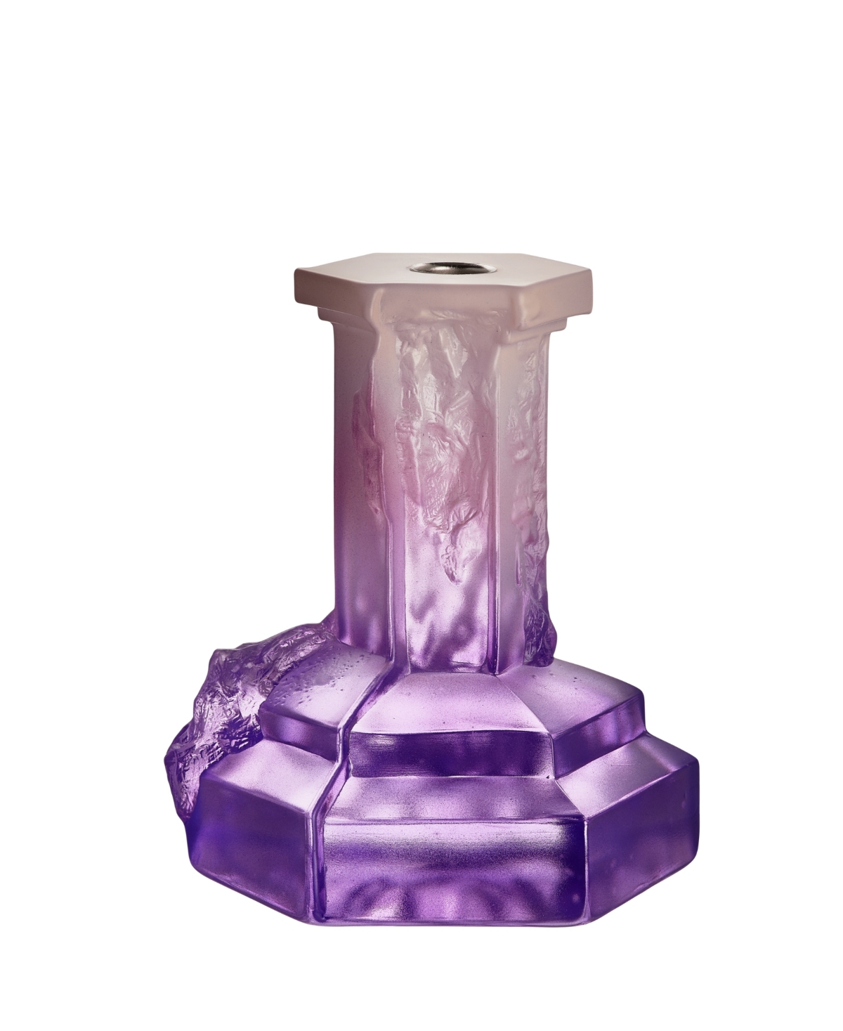 Kosta Boda Rocky Baroque Lilac Candlesticks