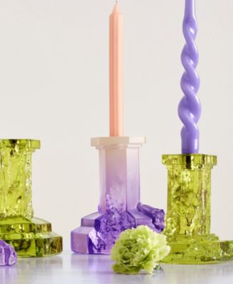 Rocky Baroque Lilac Candlesticks, Large