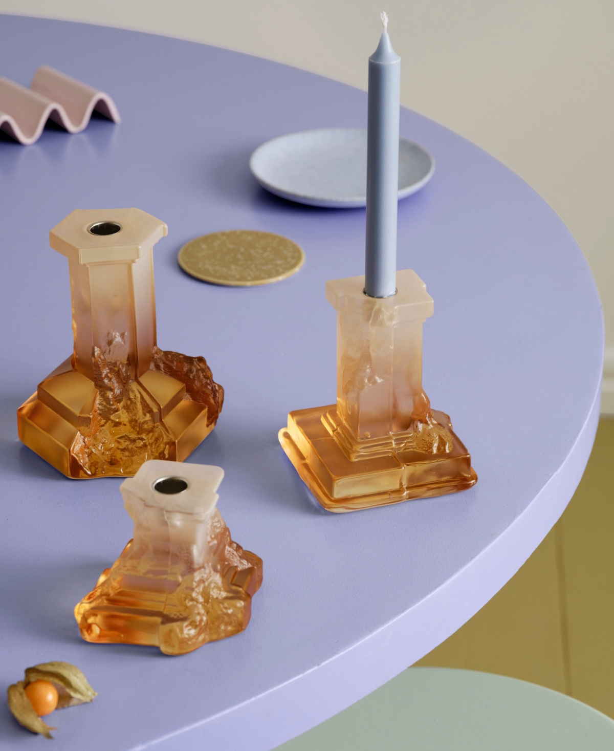 Kosta Boda Rocky Baroque Candlesticks,