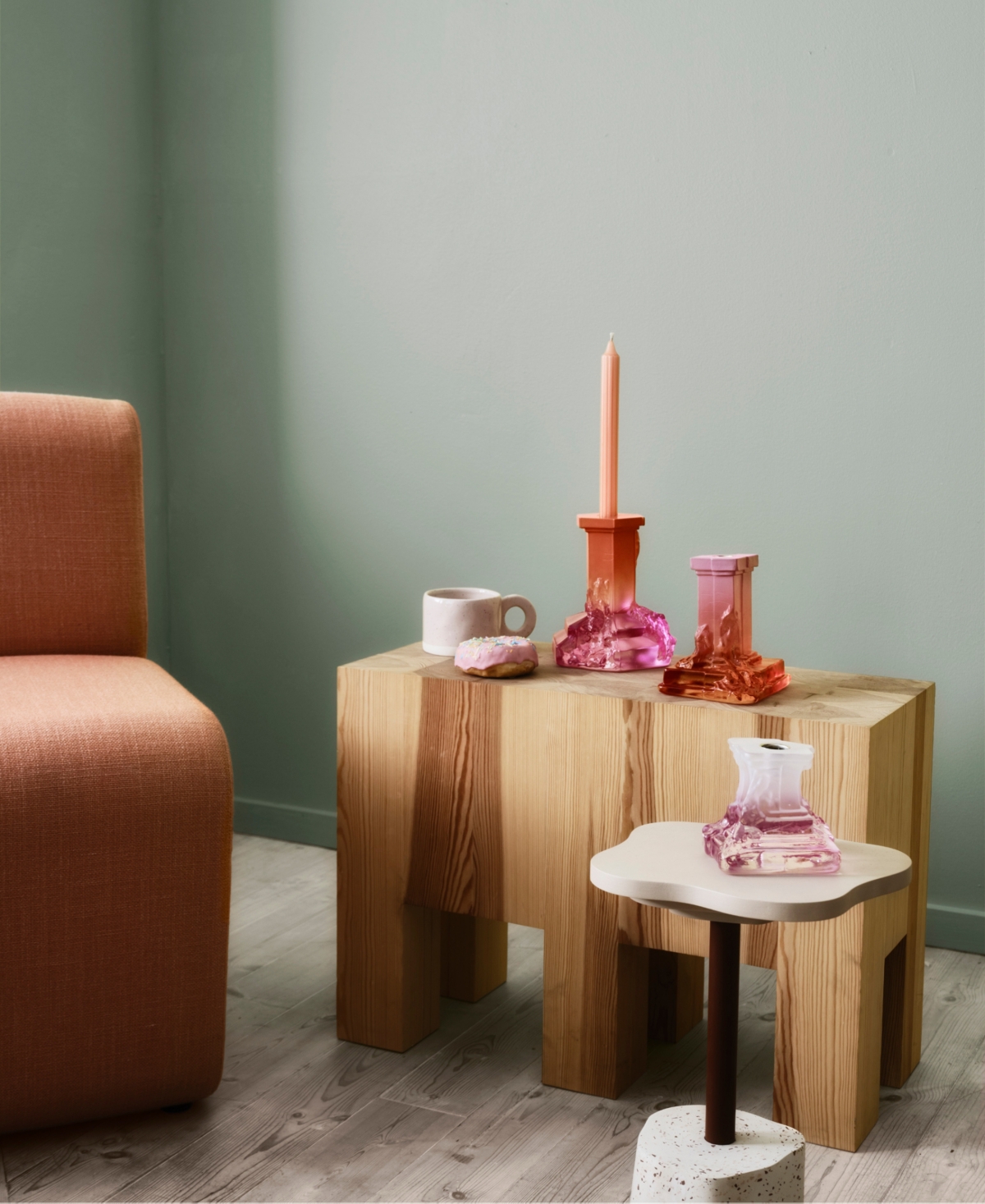 KOSTA BODA ROCKY BAROQUE SPICY CANDLESTICKS, MEDIUM