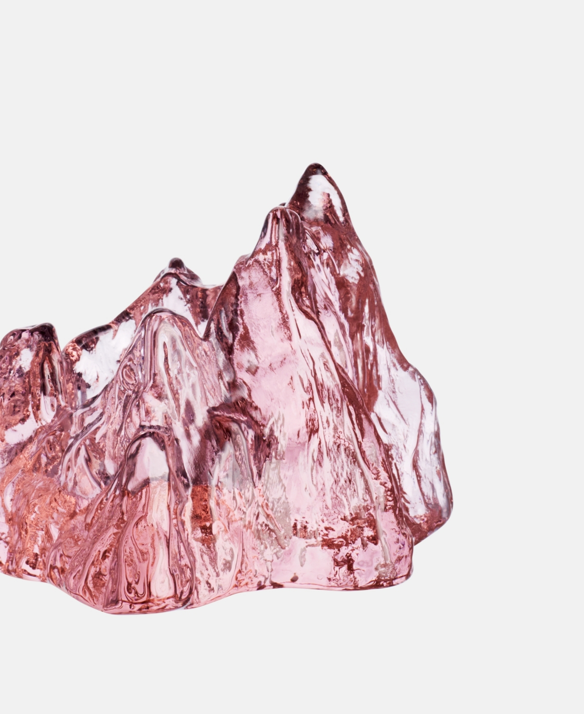 Kosta Boda The Rock Crystal Glass Candlesticks In Pink