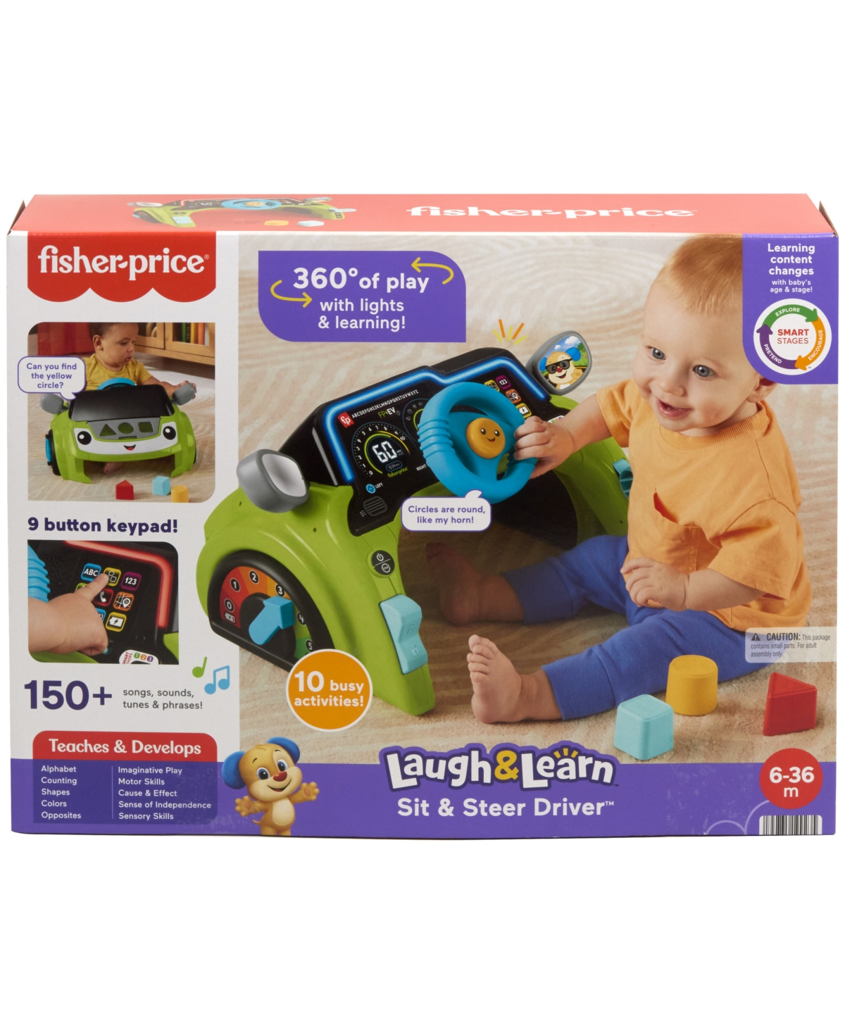 Fisher Price Fisher-price Laugh Learn Sit Steer Driver Activity Center Learning Toy For Infants Toddlers In Multi-color