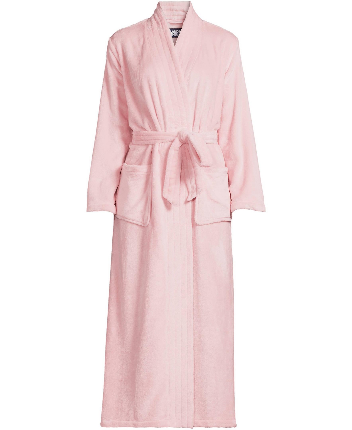 Lands' End Plus Size Cozy Plush Long Wrap Robe