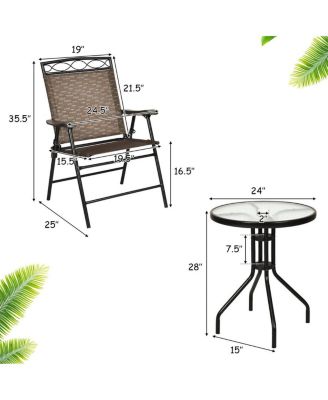 Patio Dining Set with Patio Folding Chairs and Table