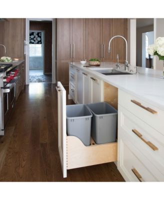 Dual Pull Out Trash Can 35 Qt w/ Soft-Close Slides, 4WCSC-1835DM-2