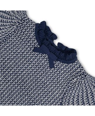 Toddler Girls Short Sleeve Ruffle Edge Sweater Dress