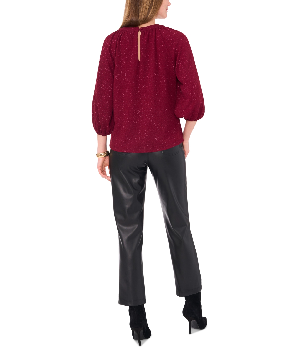 Vince Camuto Women's 3/4-Sleeve Keyhole Top