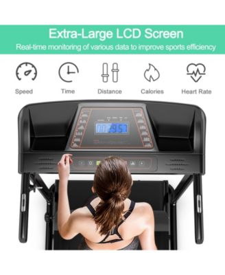 1.0 HP Foldable Treadmill Electric Support Mobile Power