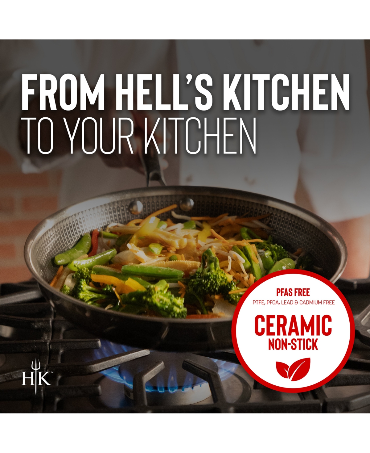 HELL'S KITCHEN CERAMIC HYBRID 5-PC. NONSTICK COOKWARE SET 