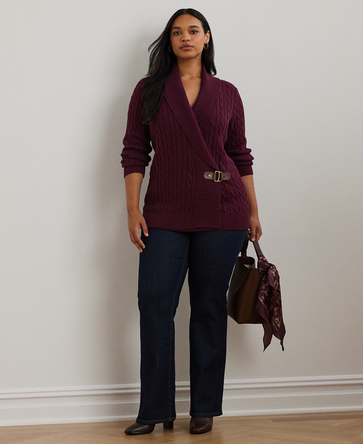 Lauren Ralph Lauren Plus Size Buckled Sweater
