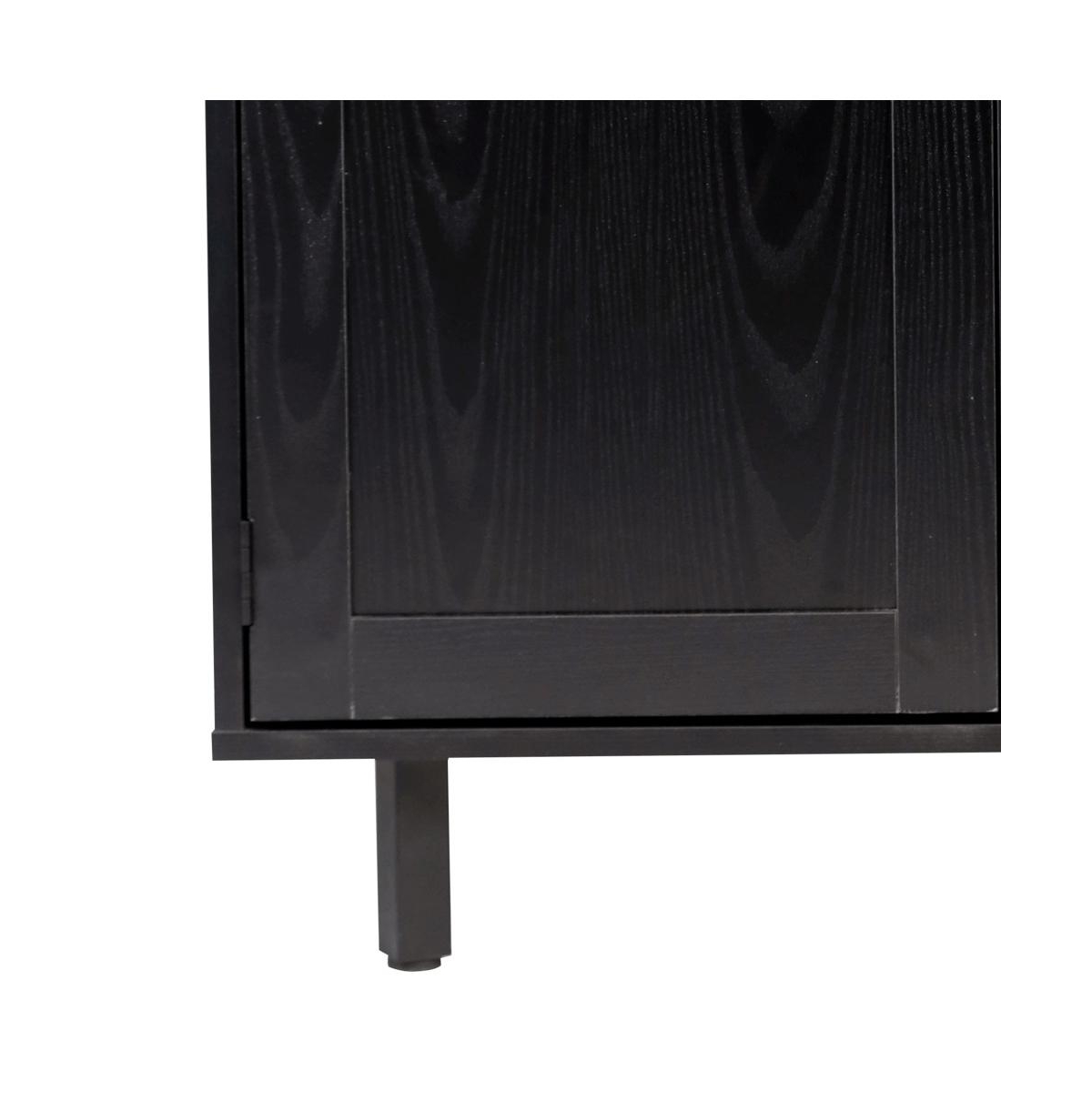 Aloise Bar And Sideboard With Storage Cabinet, Hanging Stemware Holders And Bottle Storage
