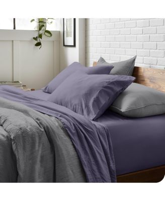 Ultra-Soft Sandwashed Microfiber 4 Piece Sheet Set, Queen